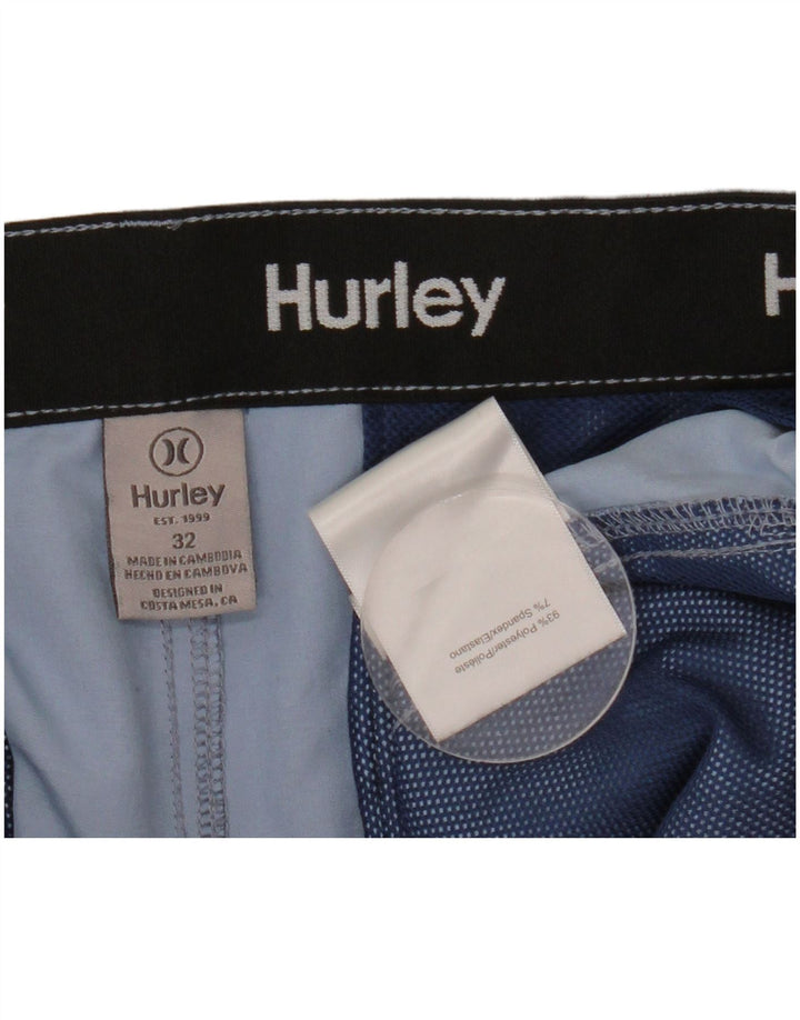 Hurley Pantalones cortos chinos para hombre W32 Poliéster azul medio