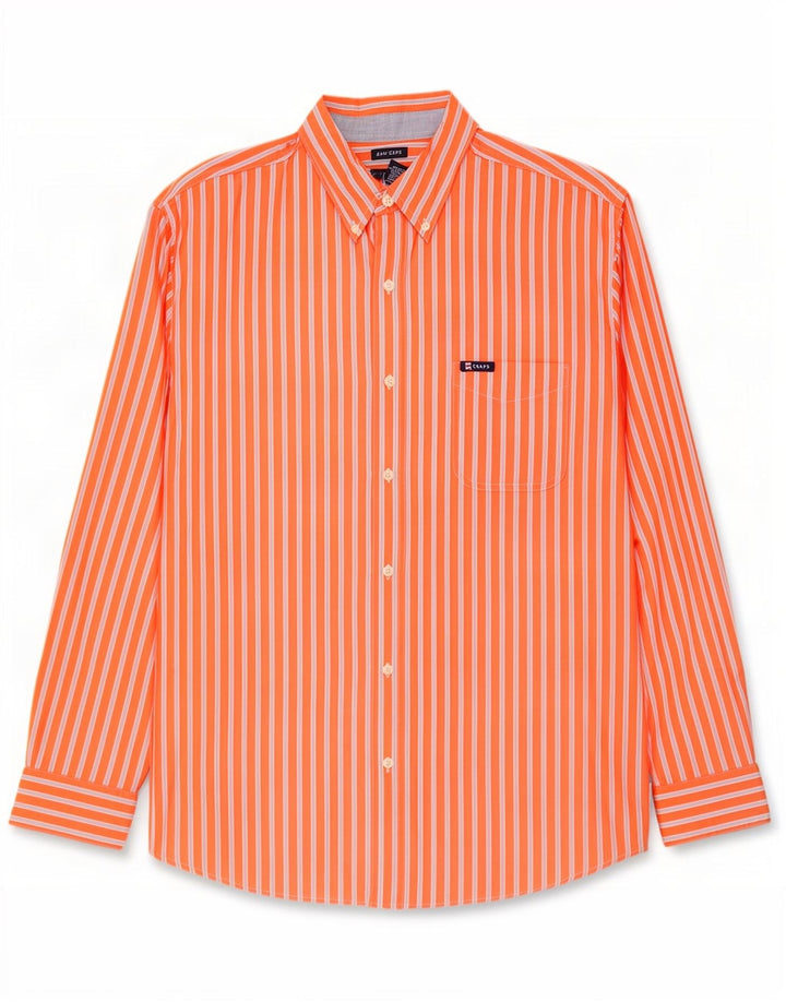 Chaps Camisa para hombre 2XL Algodón a rayas naranja