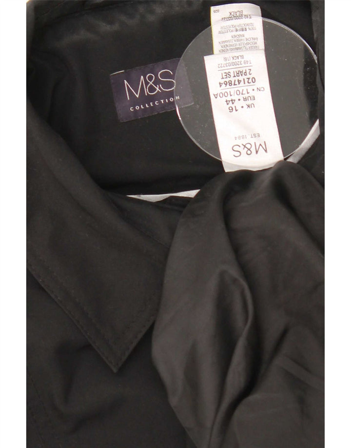 Marks & Spencer Gabardina para mujer UK 46 Grande Poliéster negro