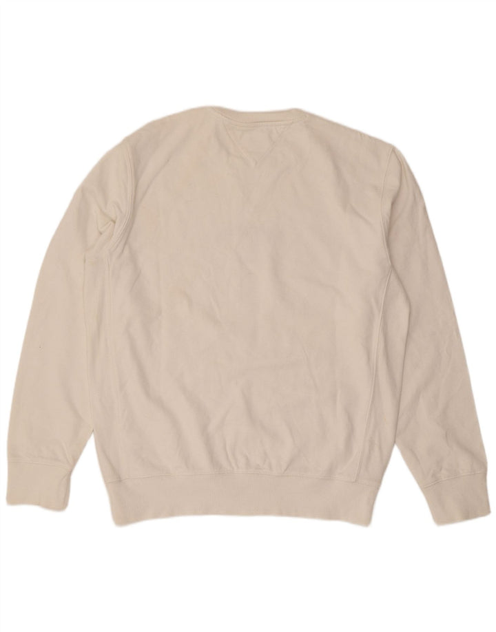 Tommy Hilfiger Hombre Gráfico Regular Fit Sudadera Jumper Grande Blanco