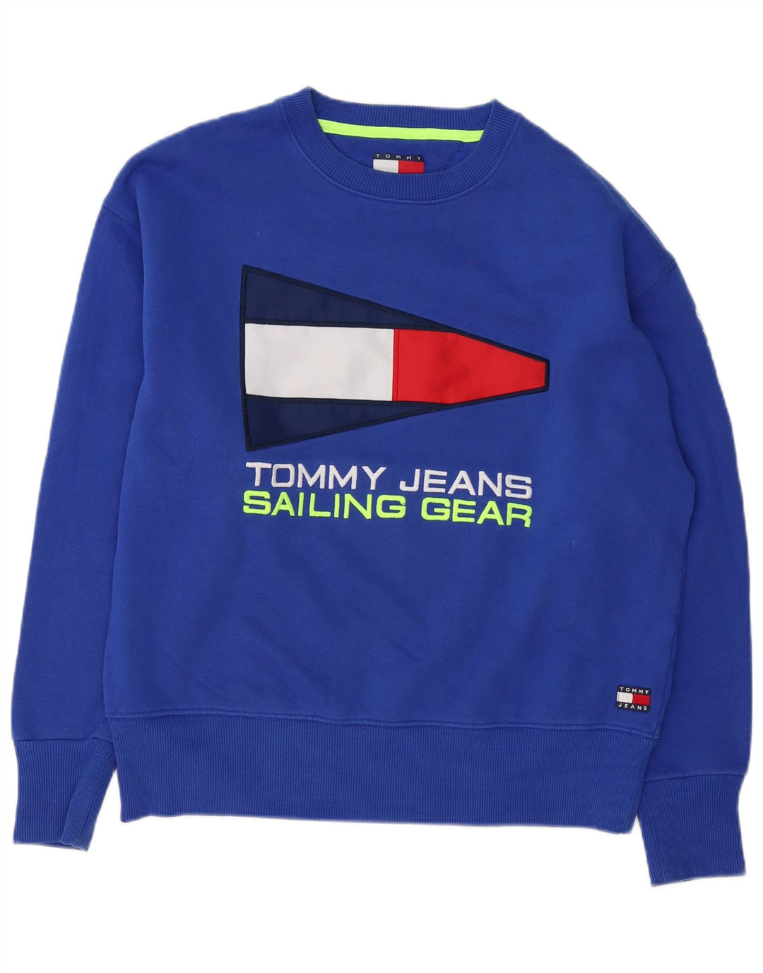 Tommy Hilfiger Hombre Sudadera Gráfica Jumper Large Algodón Azul