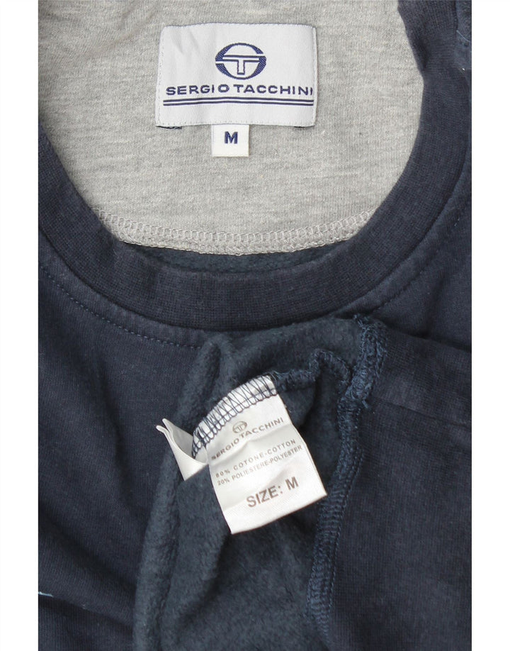 SERGIO TACCHINI Sudadera Estampada Hombre Jersey Medio Azul Marino Algodón