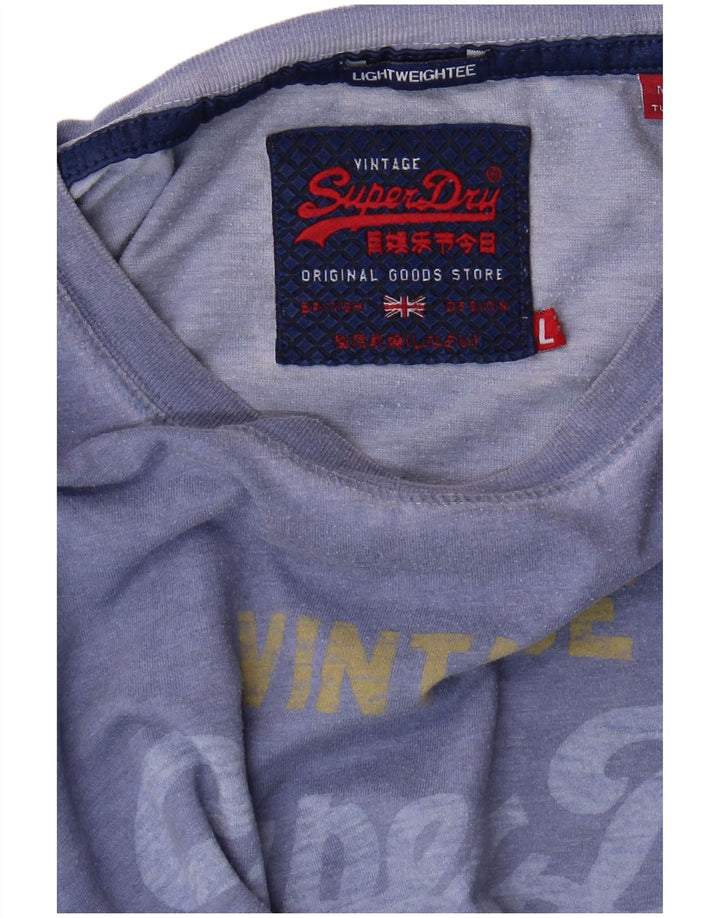 Superdry Camiseta con gráfico gráfico para hombre, talla grande, azul