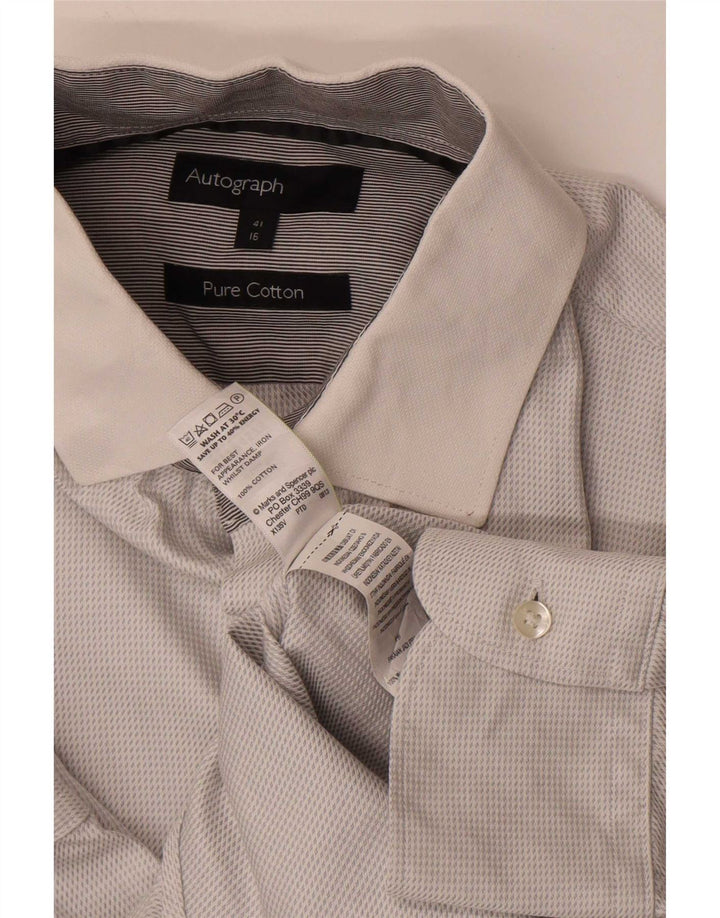 Marks & Spencer Camisa autógrafa para hombre Talla 41 Algodón gris medio