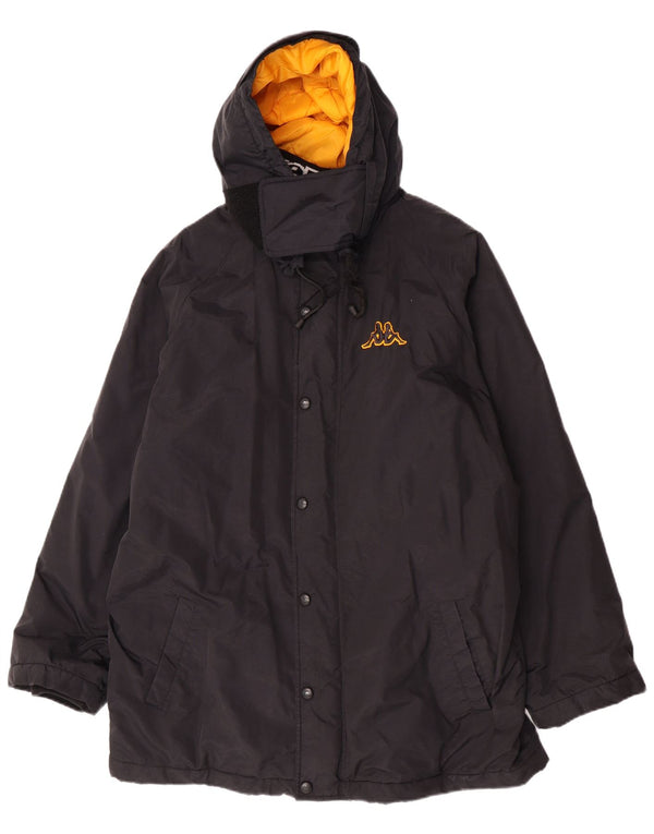 Chaqueta cortavientos con capucha Kappa para hombre UK 44 2XL Nylon negro