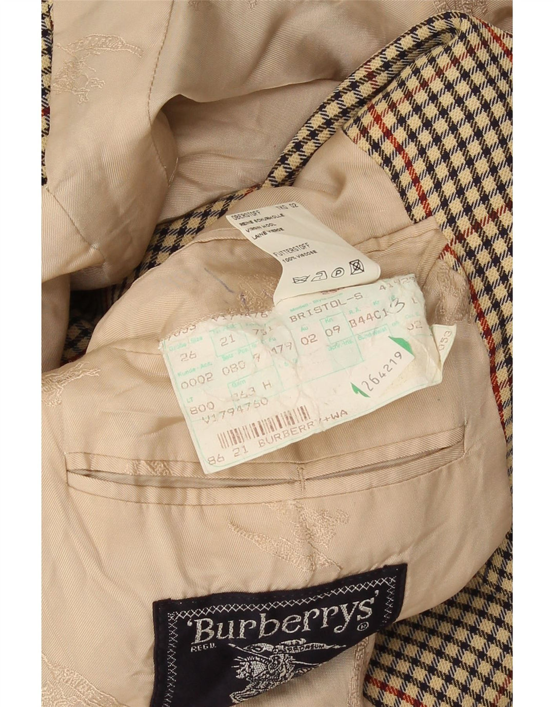 Burberrys Chaqueta tipo blazer de 2 botones para hombre Reino Unido 38 Pata de gallo beige mediana