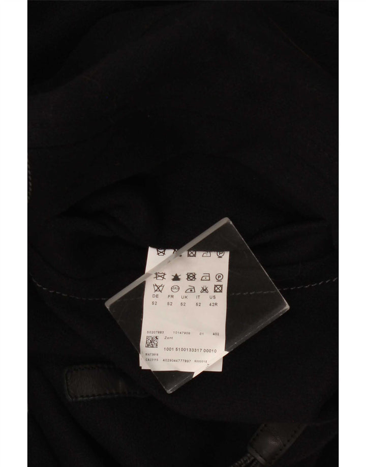 Hugo Boss Trenca para hombre EU 52 XL Lana virgen negra