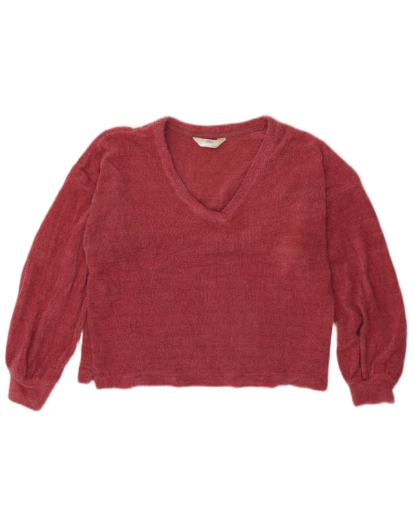 Marks & Spencer Suéter Corto con Cuello en V para Mujer UK 10 Small Pink
