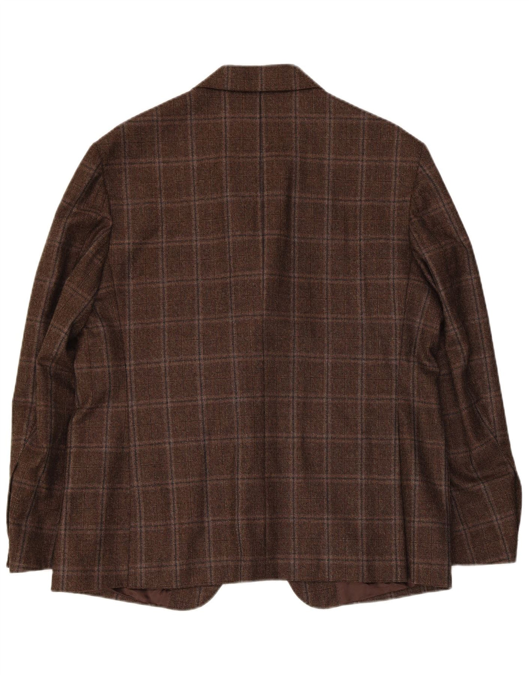 Vintage hombres 3 botones Blazer chaqueta Reino Unido 38 cheque marrón medio