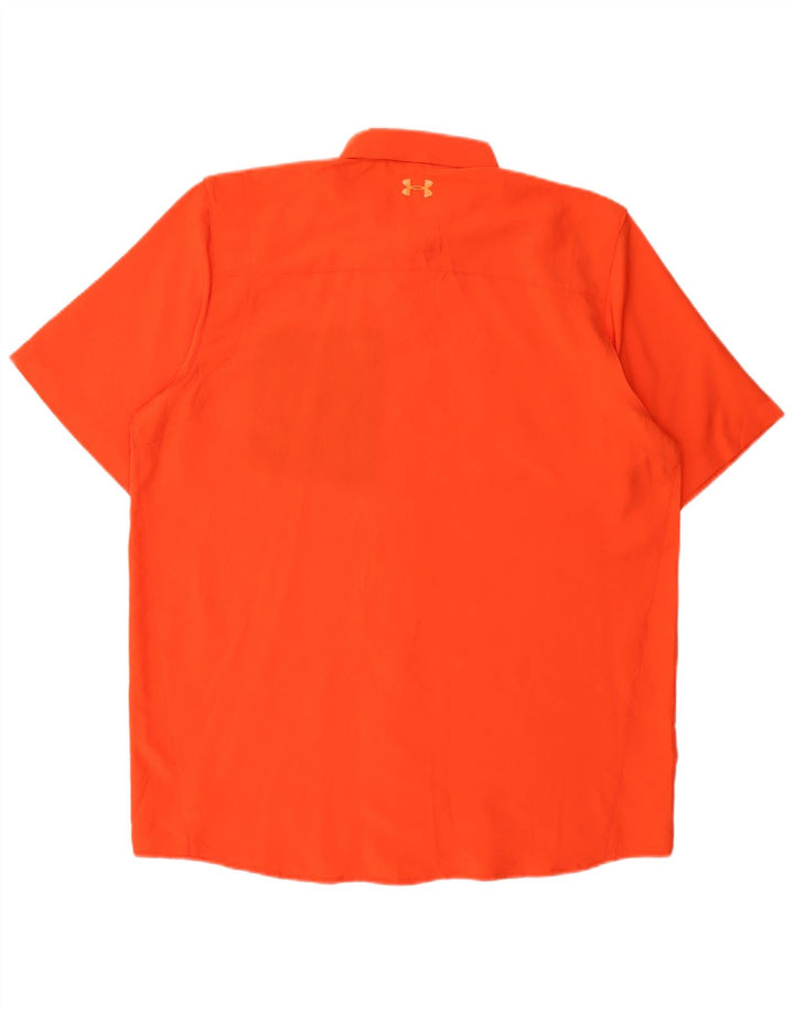 UNDER ARMOUR Camisa de manga corta Heat Gear para hombre Poliéster naranja grande