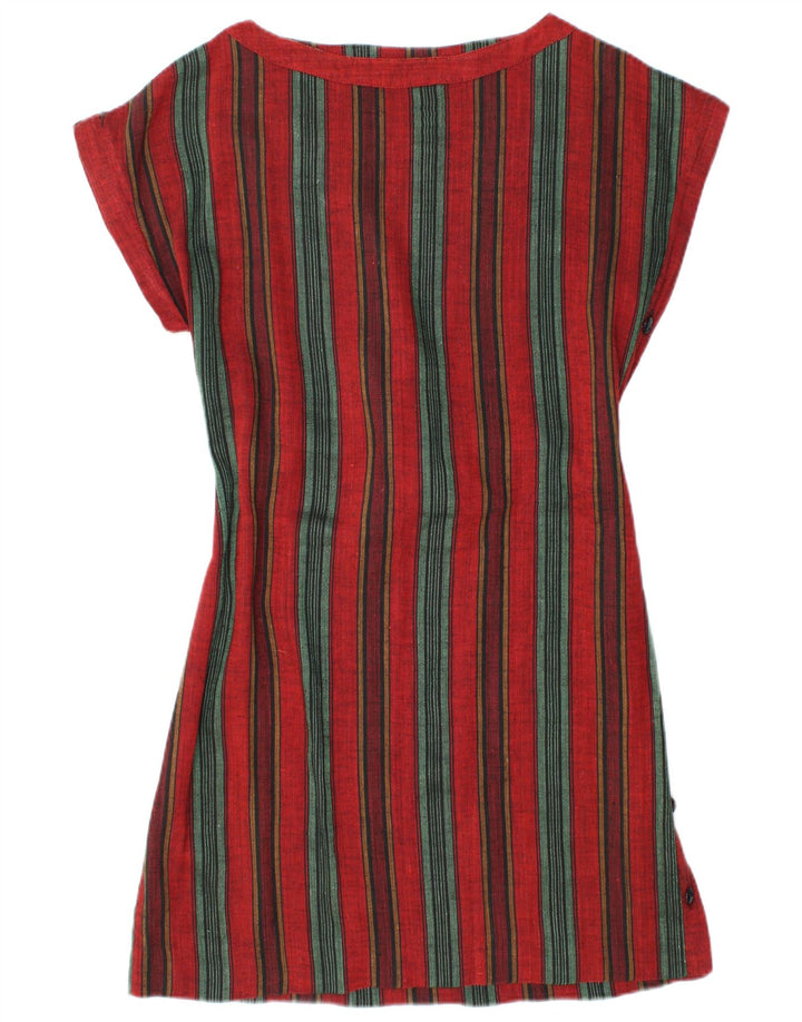 Vestido túnica vintage para mujer IT 48 XL rayas rojas
