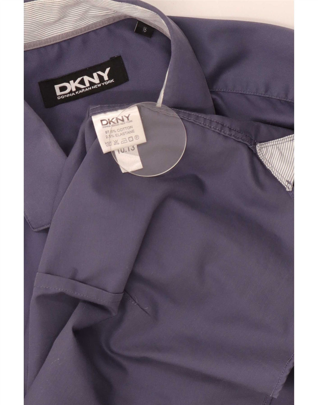 Camisa Dkny para hombre talla 16 grande algodón azul marino