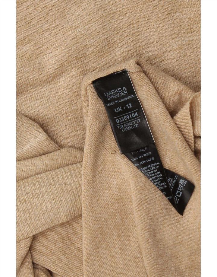 Marks & Spencer - Jersey para mujer con cuello barco, talla 40, color beige medio