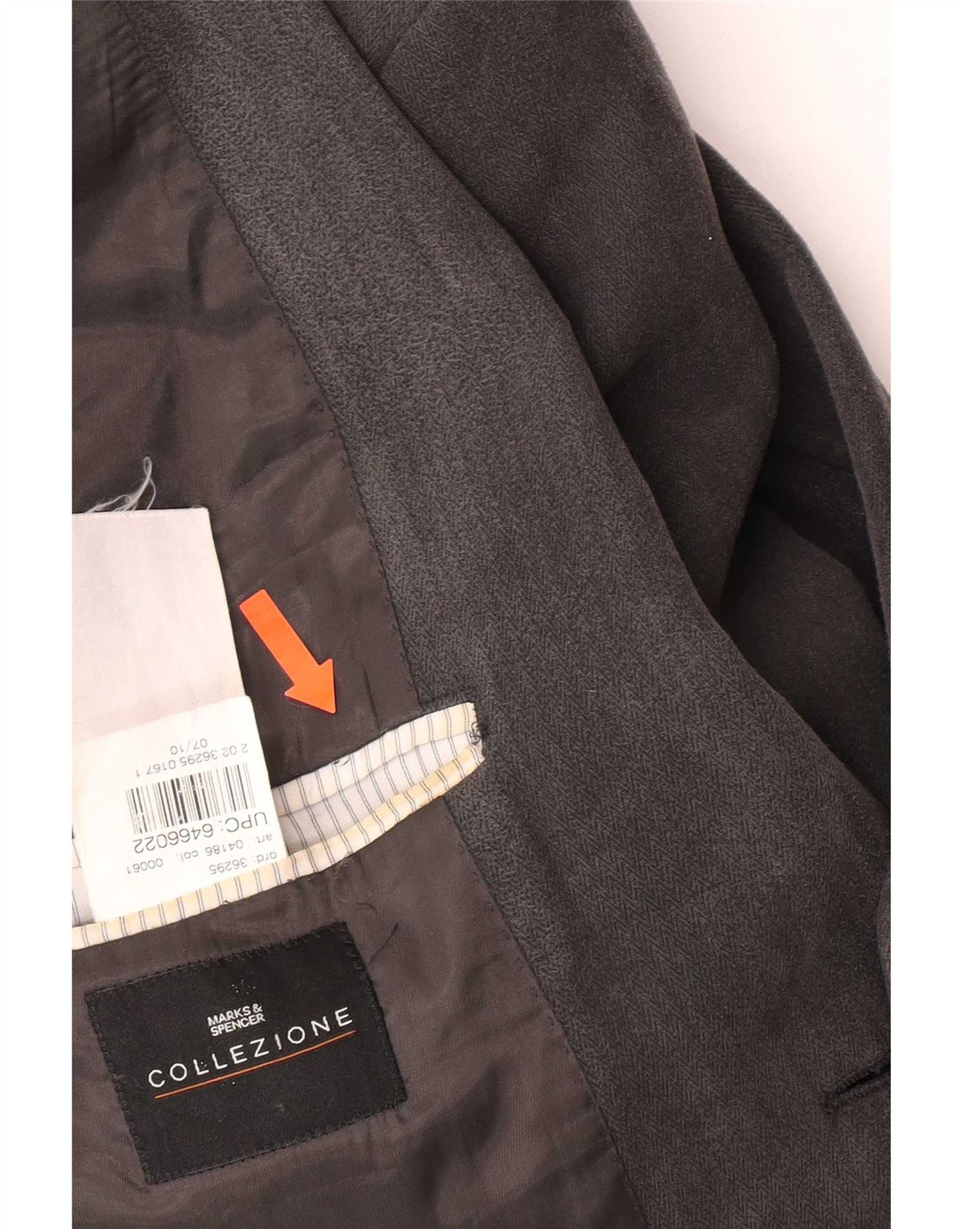 Marks & Spencer Chaqueta tipo blazer de 2 botones para hombre UK 40 Gris medio en espiga