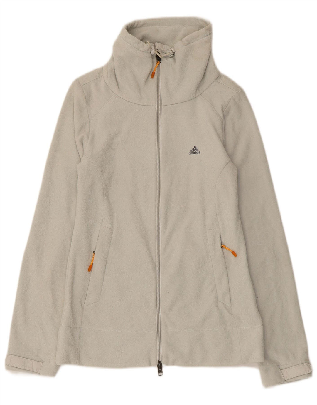 Adidas Chaqueta polar para mujer UK 12 Poliéster a rayas gris medio