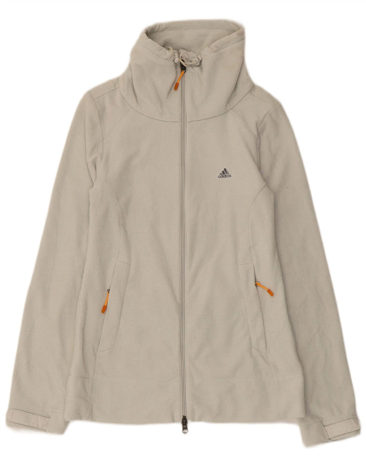 Adidas Chaqueta polar para mujer UK 12 Poliéster a rayas gris medio