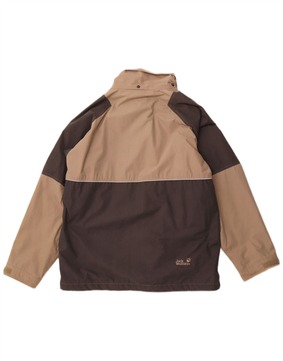 Jack Wolfskin Chubasquero para hombre UK 42 XL Beige Colorblock Poliéster