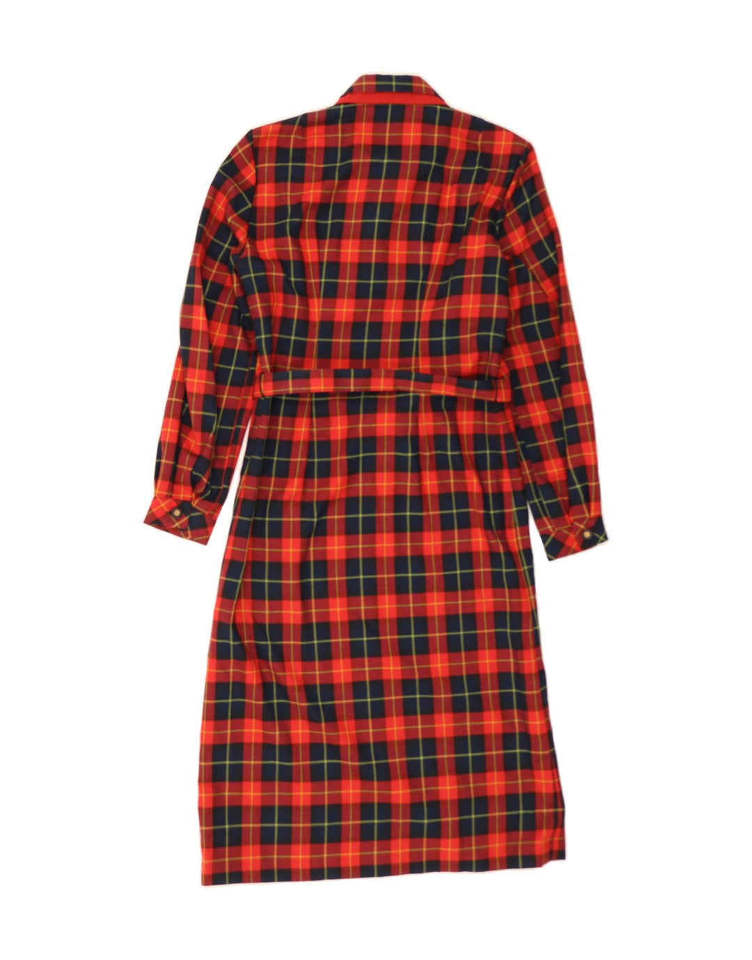 VINTAGE Womens Pullover Shirt Dress UK 10 Small Red Check Polyester Vintage Vintage and Second-Hand Vintage from Messina Hembry 