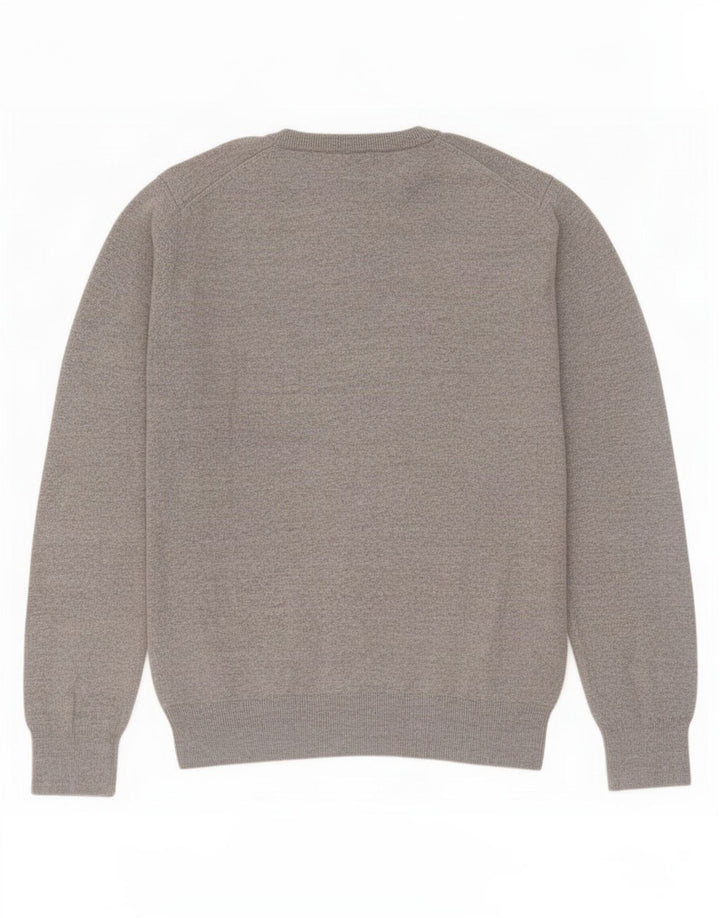 Marks & Spencer Jersey con cuello en V para hombre de algodón gris medio