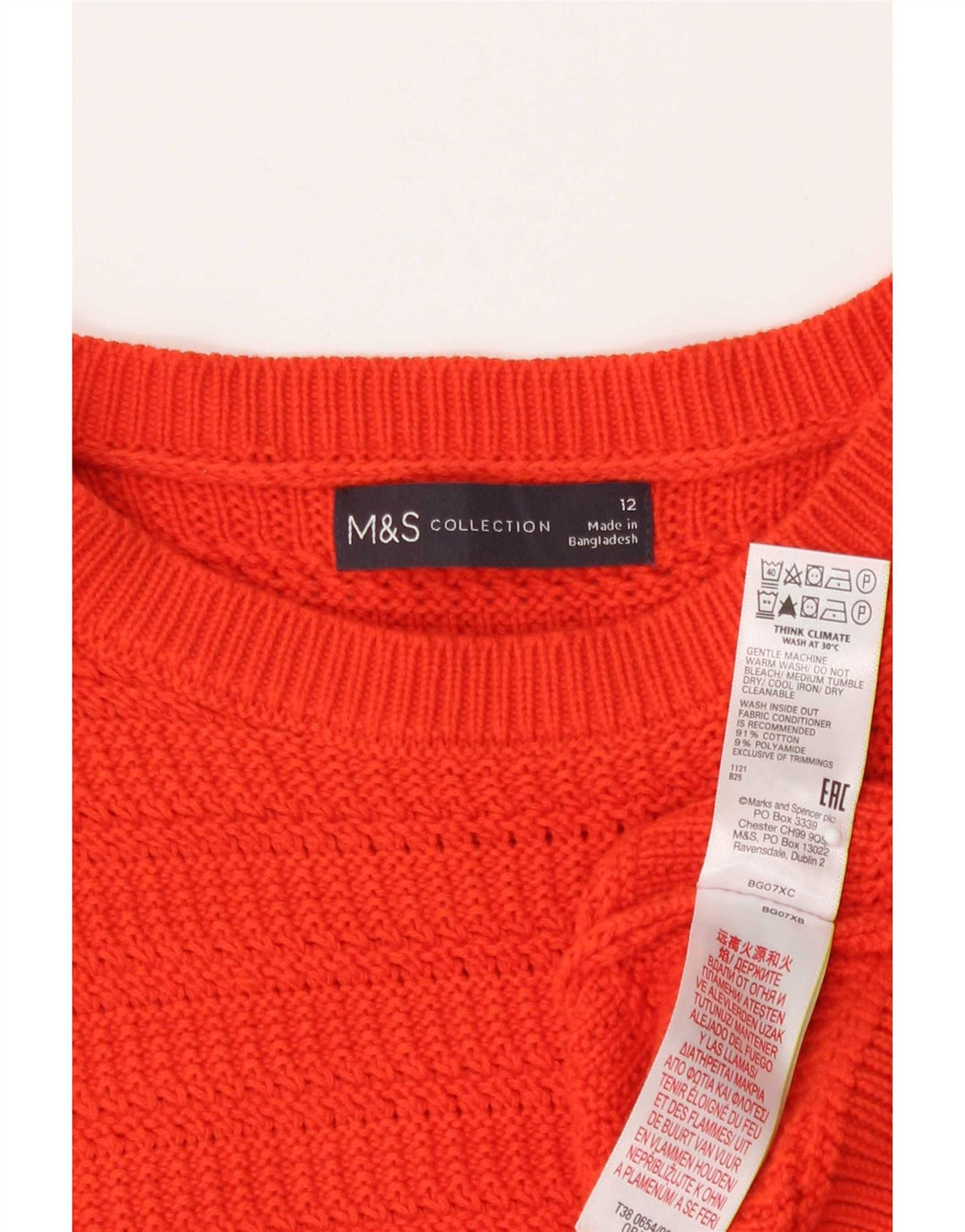 Marks & Spencer - Jersey de cuello redondo para mujer, talla 40, color naranja mediano