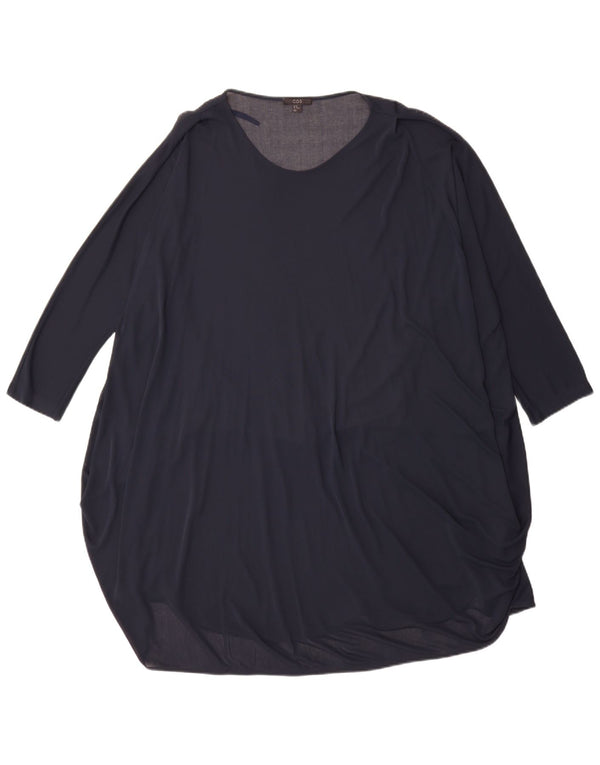 Vestido tipo túnica extragrande con manga 3/4 para mujer Cos UK 40 Acetato azul marino mediano