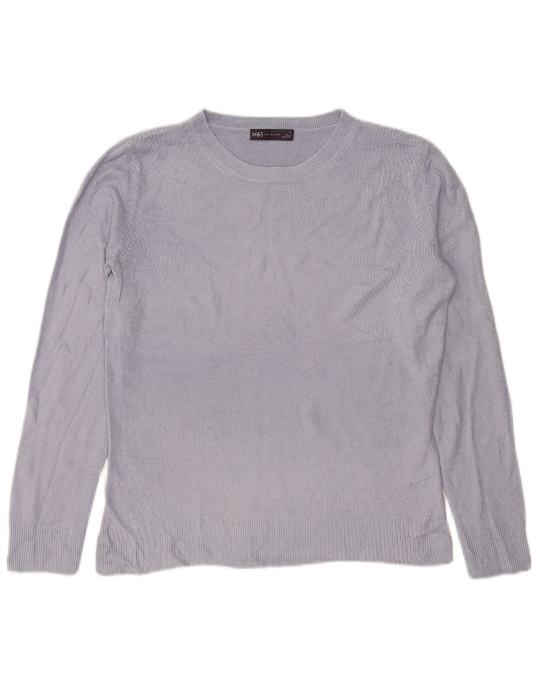Marks & Spencer Jersey extragrande con cuello redondo para mujer, talla 40, color azul pequeño