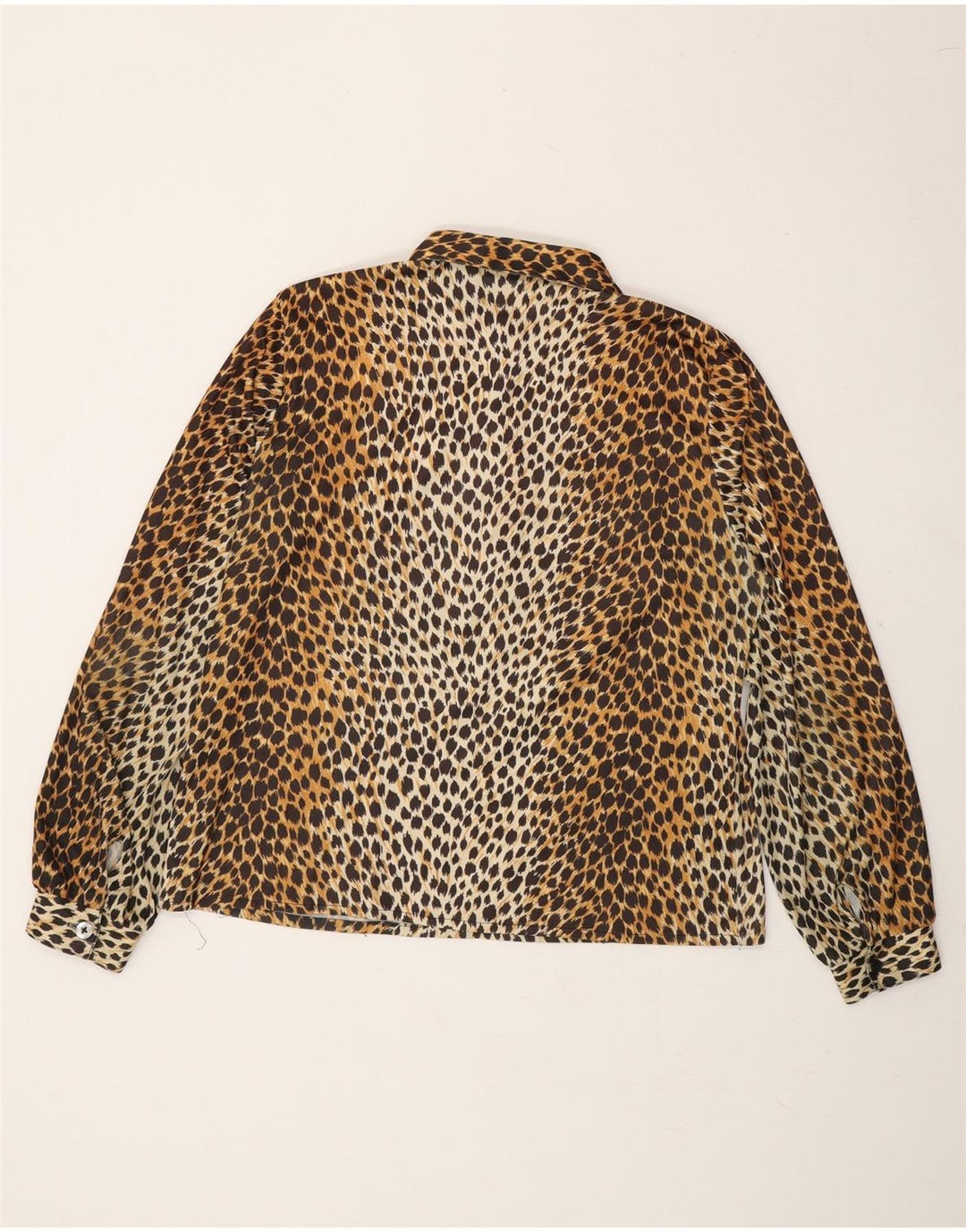 VINTAGE Womens Pullover Shirt UK 16 Large Brown Animal Print Vintage Vintage and Second-Hand Vintage from Messina Hembry 