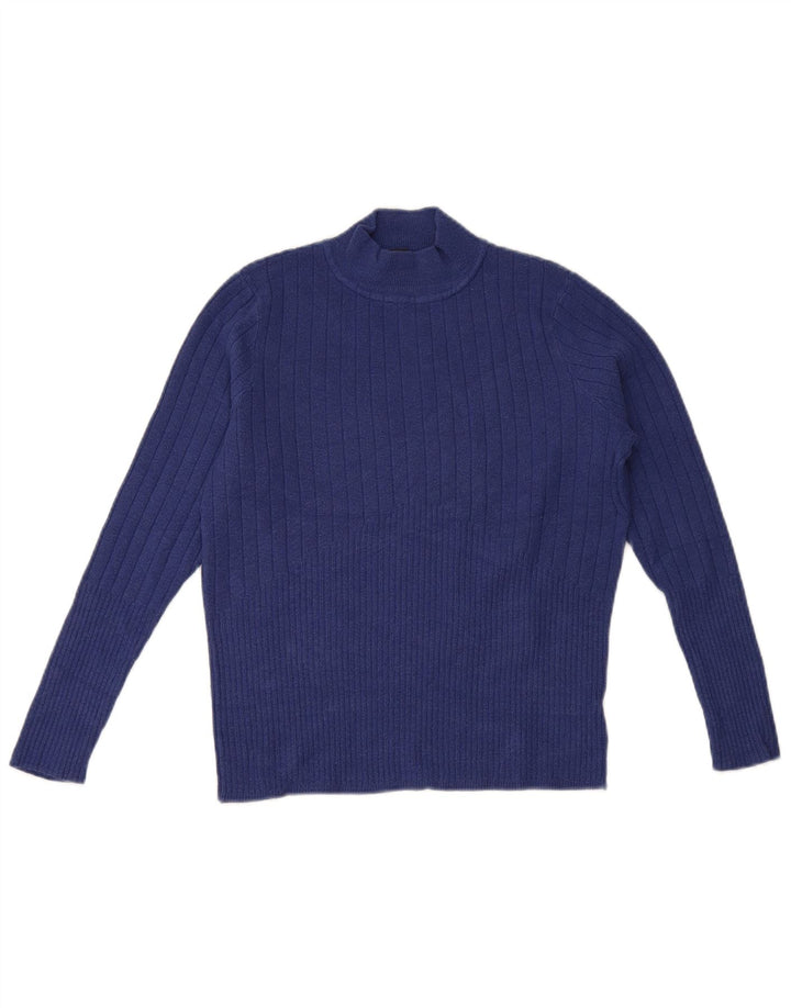 Marks & Spencer Jersey con Cuello Alto para Mujer UK 40 Azul Medio