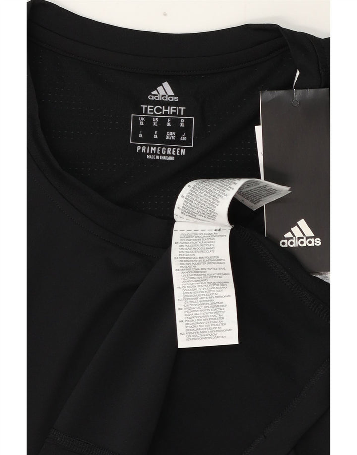 Adidas - Camiseta para hombre, talla grande, poliéster negro
