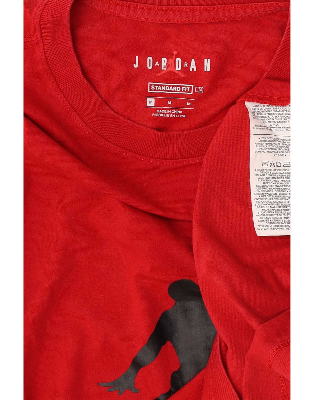 Jordan Camiseta gráfica de ajuste estándar para hombre, parte superior de algodón rojo mediano