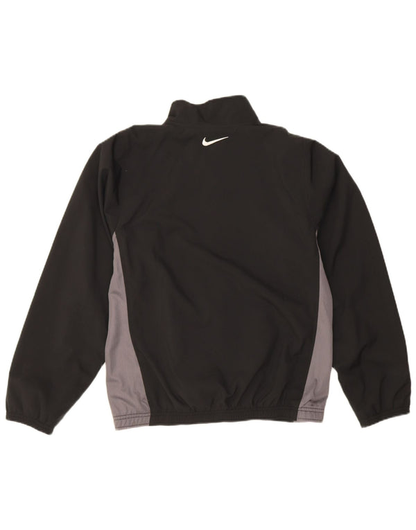 Nike Boys Tracksuit Top Jacket 12-13 Years Large Black Colourblock