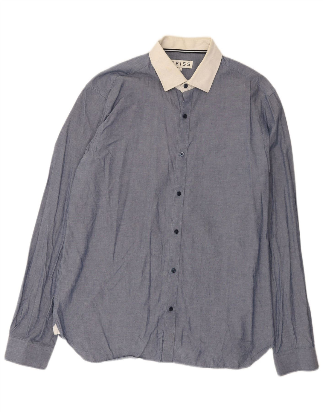 Camisa Reiss Hombre XL Algodón color block azul