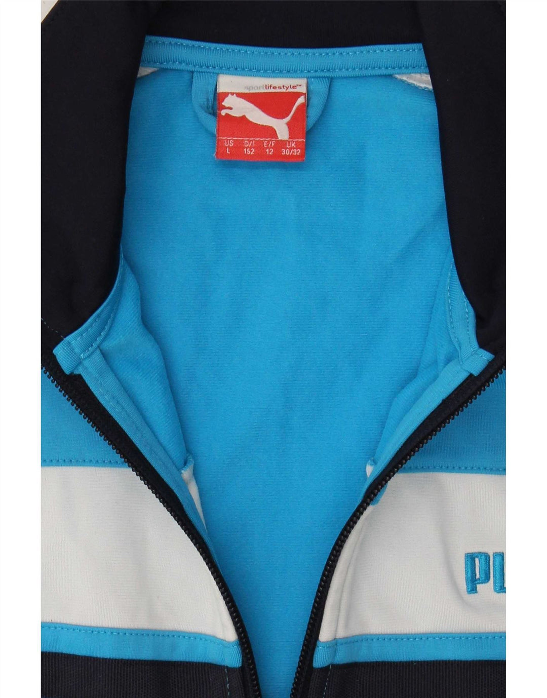 Puma Chaqueta de chándal para niño 11-12 años Azul Colorblock Poliéster