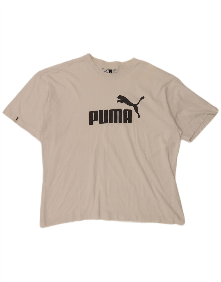 PUMA Camiseta gráfica para hombre Top grande blanco