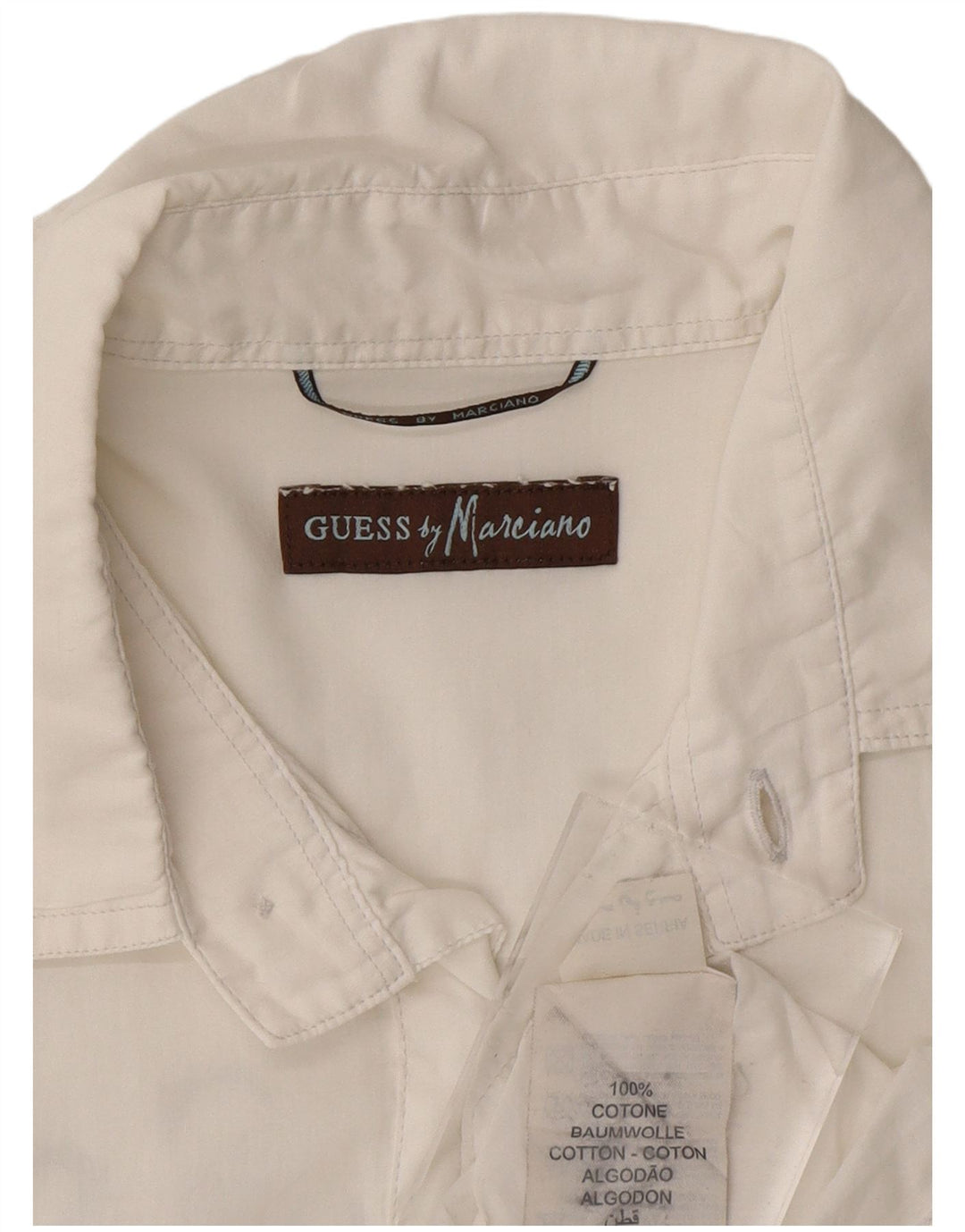 GUESS Camisa gráfica de manga corta para hombre Small White Cotton