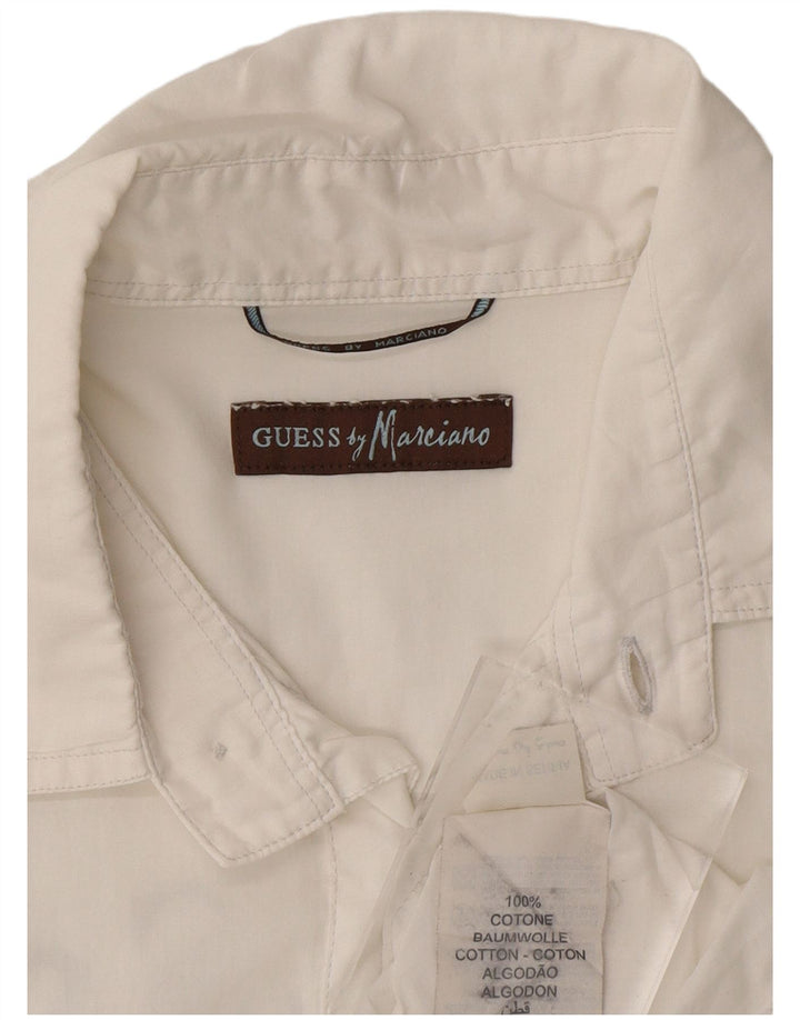 GUESS Camisa gráfica de manga corta para hombre Small White Cotton