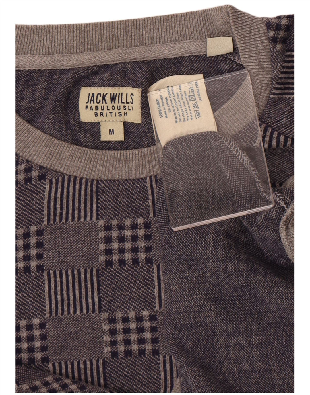 Jersey Jack Wills para hombre con cuello redondo y patchwork en azul marino mediano
