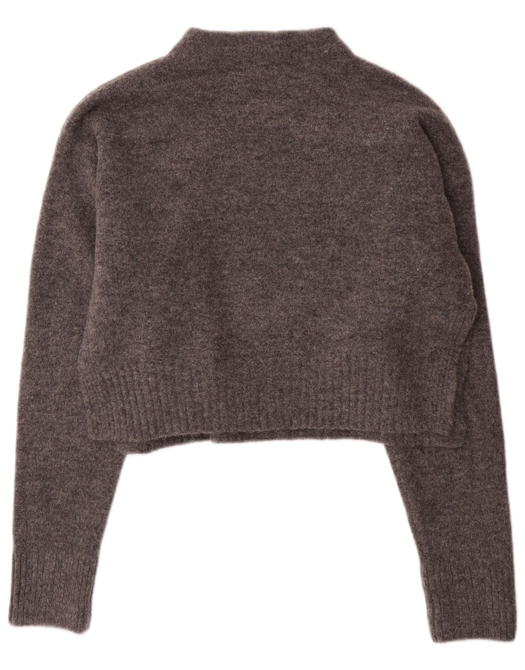 Zara Mujer Crop Turtle Neck Jumper Sweater UK 44 Acrílico Gris Medio