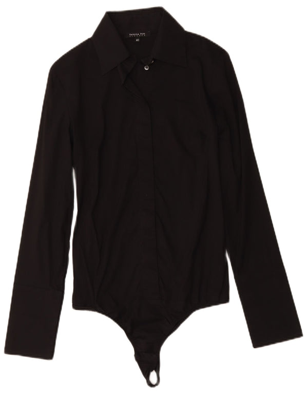 Patrizia Pepe Body Camisero Mujer IT 40 Small Negro Algodón