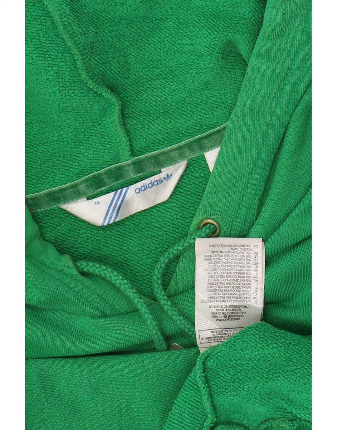 ADIDAS Jersey con capucha y gráfico corto para mujer EU 38 Algodón verde medio