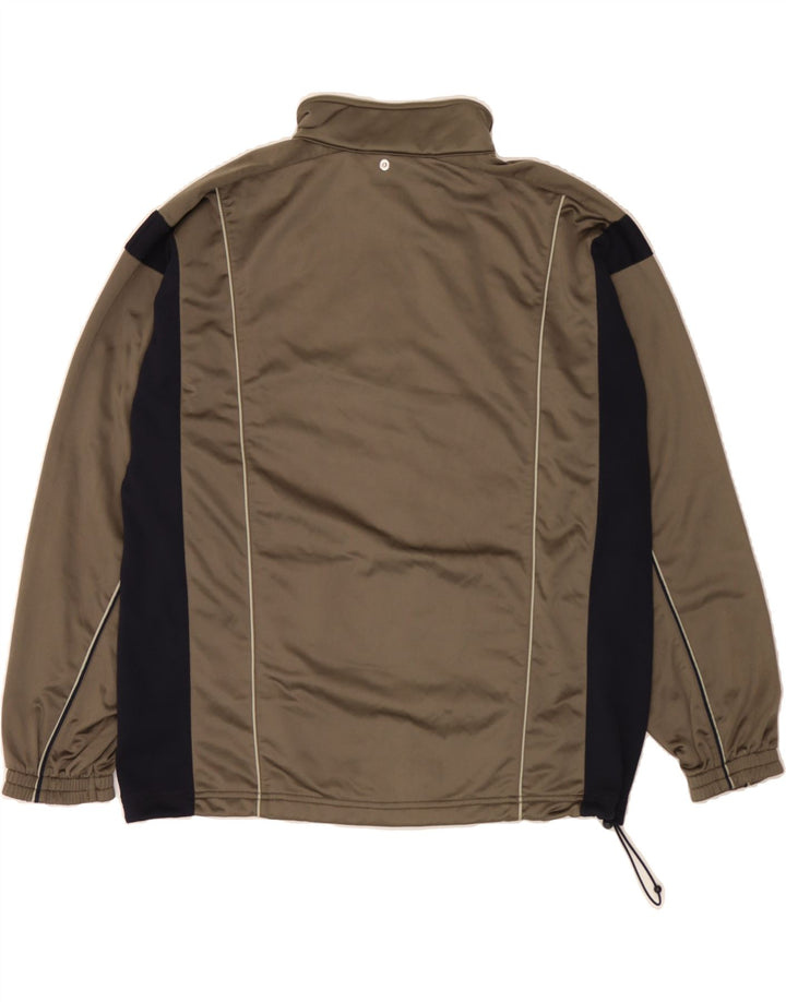 REEBOK Hombre Chándal Top Chaqueta Marrón Medio Colorblock Poliéster