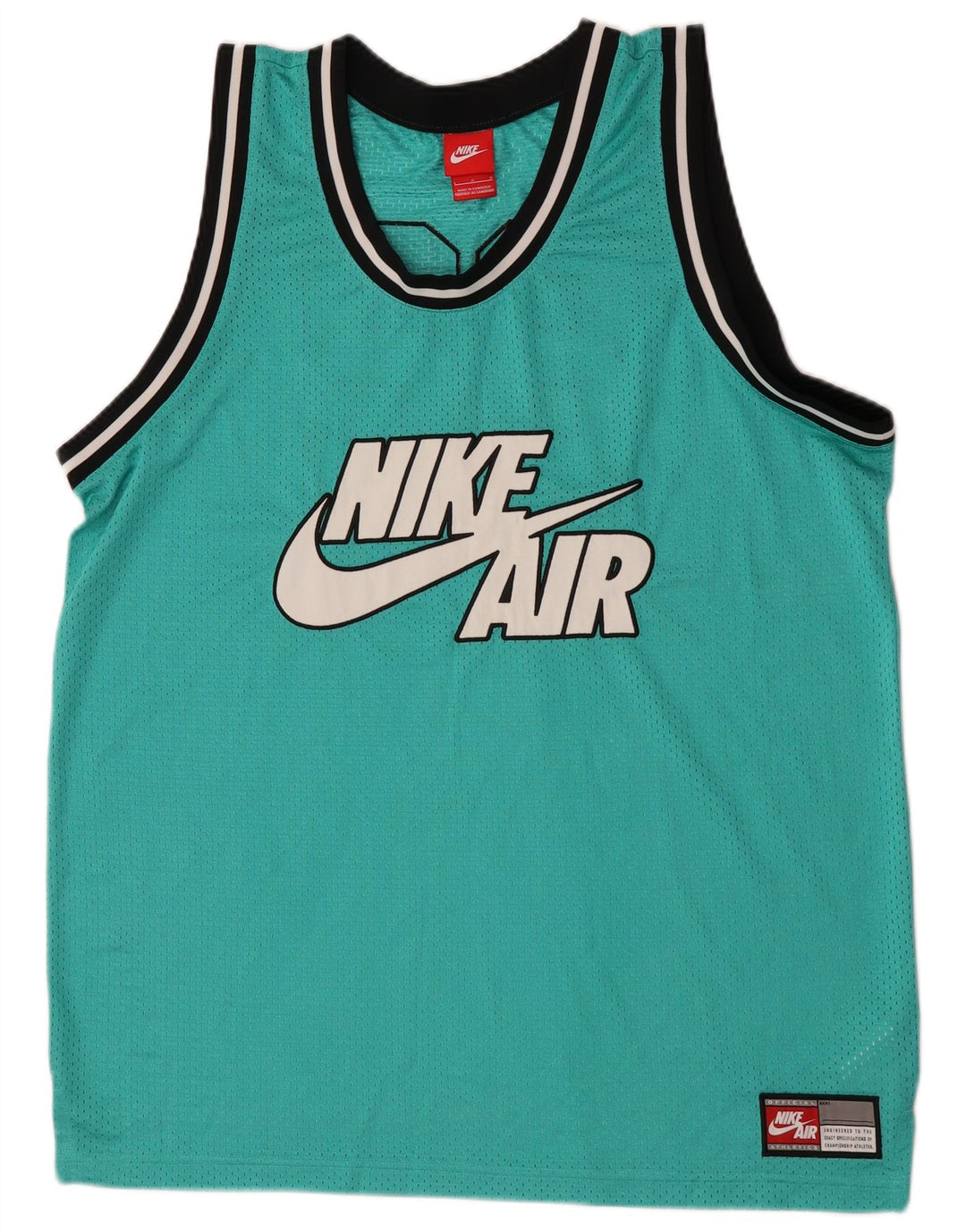 Nike Mens Air Graphic Chaleco Top Grande Verde Rayas Poliéster