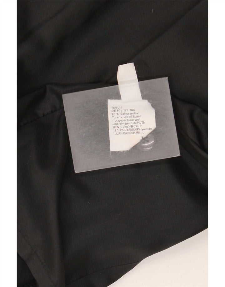 Vintage mujer 4 botones Blazer chaqueta Reino Unido 12 lana negra mediana