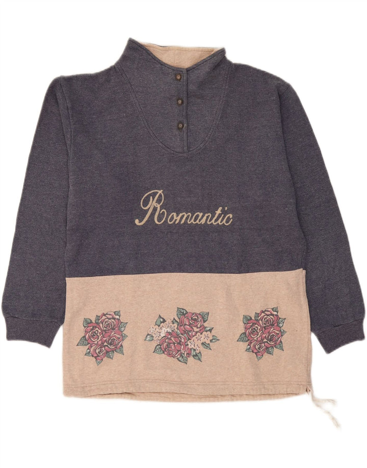 CAMPAGNOLO Sudadera gráfica para mujer Jersey UK 40 XL Azul marino Floral