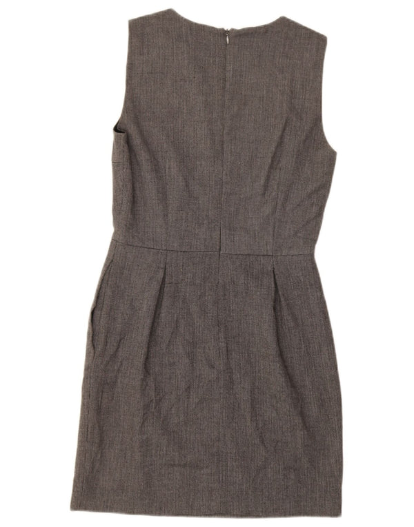 Zara Mujer Vestido Tubo Sin Mangas UK 40 Pequeño Poliéster Gris