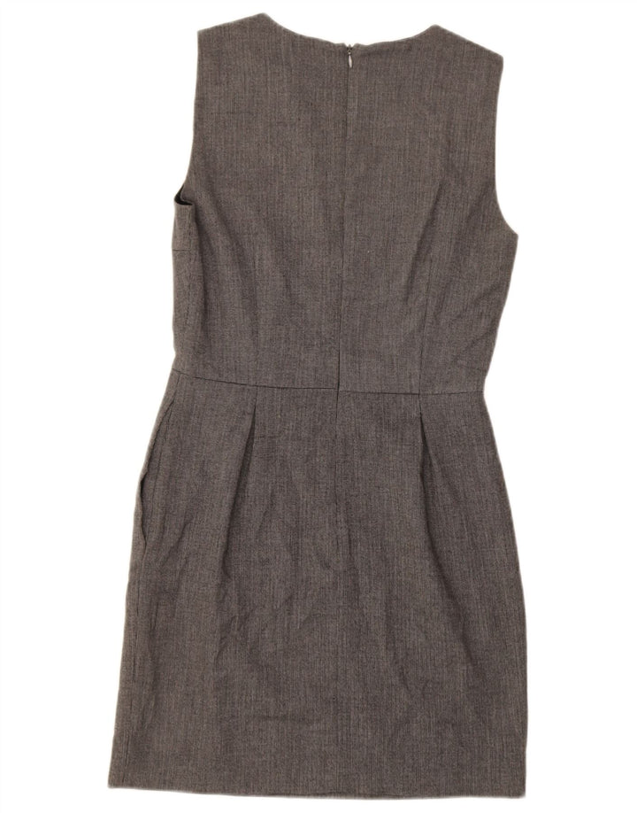 Zara Mujer Vestido Tubo Sin Mangas UK 40 Pequeño Poliéster Gris