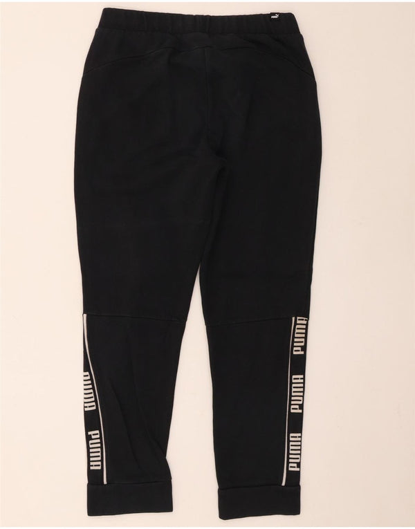 Puma Pantalones de chándal con estampado gráfico para mujer Joggers UK 10 Small Black Cotton