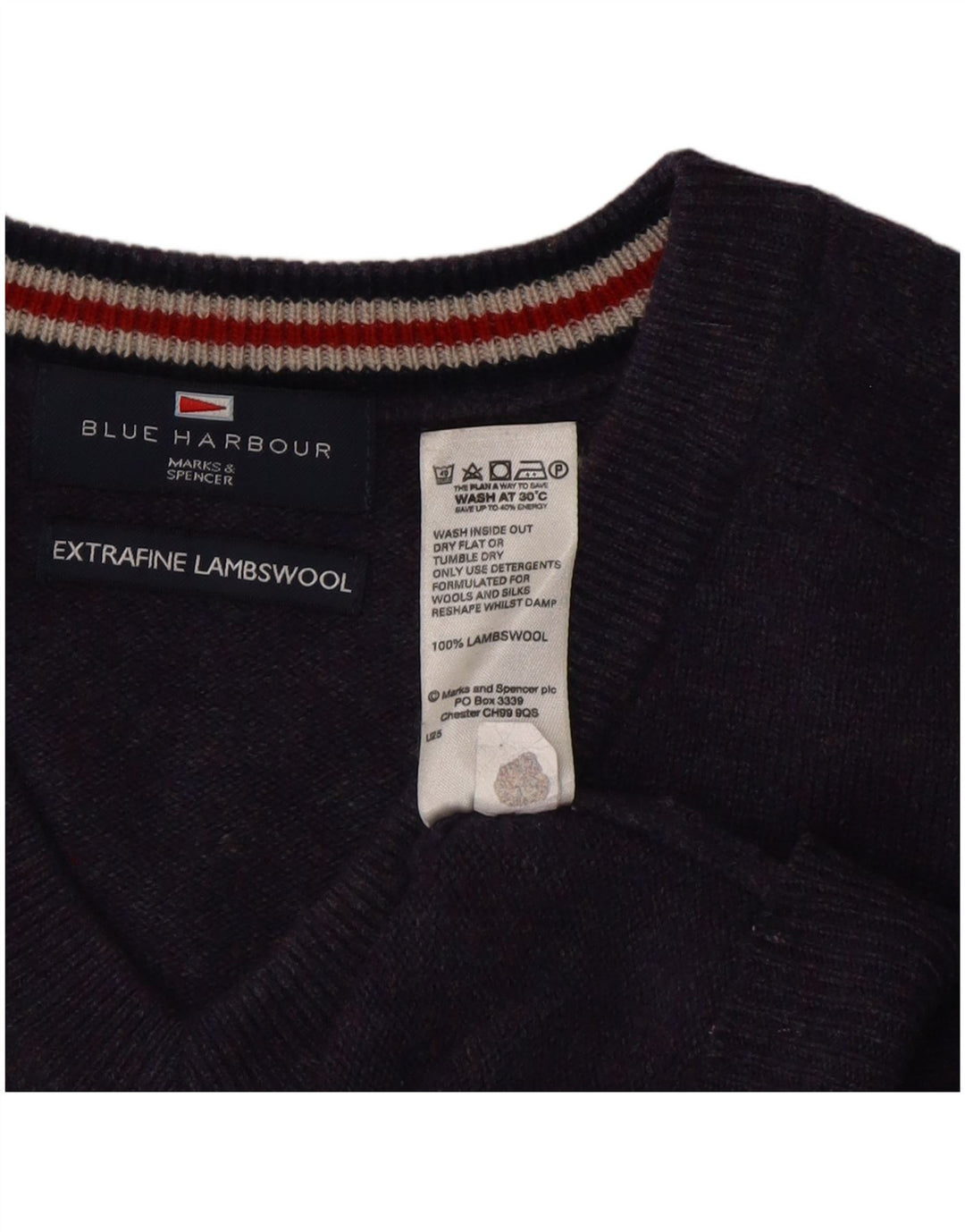 Marks & Spencer Suéter con Cuello en V Blue Harbor para Hombre Púrpura Medio