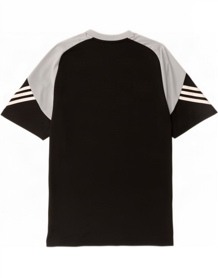 Adidas Mens Climalite Graphic T-Shirt Top Grande Negro Colorblock Poliéster