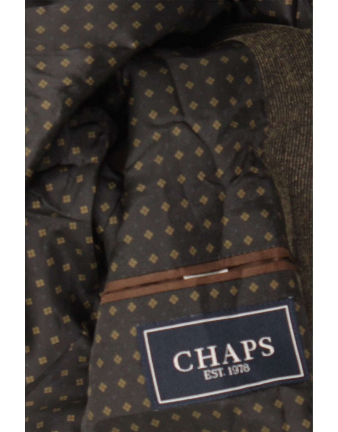 Chaps Chaqueta tipo blazer de pana con 2 botones para hombre, talla 40, algodón marrón grande